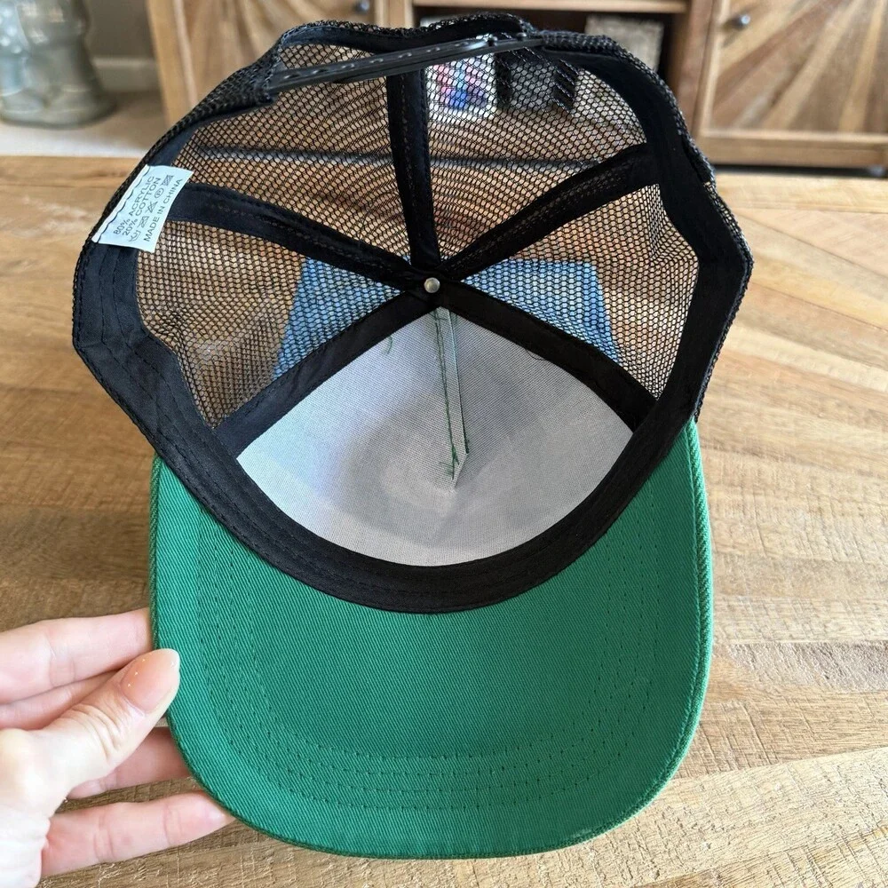 Forest CS107 Green Trucker Hat Moon Trees Outdoor Nature Snapback Cap